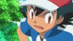  10s 1boy animated animated_gif black_hair brown_eyes explosion hat lowres pokemon pokemon_(anime) pokemon_(game) pokemon_xy red_hat satoshi_(pokemon) solo 
