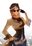  1girl belt beret brown_hair coco_adel gloves hat rwby smile solo 