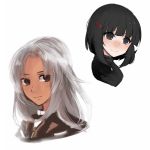  2girls artist_request black_hair dark_skin elma_(xenoblade_x) lynlee_kuu multiple_girls nintendo white_hair xenoblade xenoblade_chronicles_x 