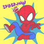  1boy bodysuit character_name chibi marvel mask rope solo spider-man spider-man_(series) 