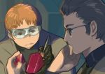  2boys bento_malus densetsu_kyojin_ideon glasses goggles multiple_boys sarmatamra tekuno_gyabari 