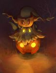  10s artist_request fangs ghost glowing glowing_eyes halloween nintendo no_humans phantump pokemon pokemon_(game) pokemon_xy pumpkaboo pumpkin red_eyes smile yellow_eyes 