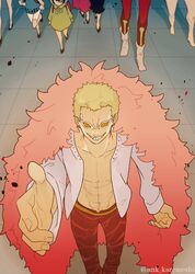  baby_5 blonde_hair curry_gohan dellinger donquixote_doflamingo donquixote_pirates lao_g multiple_boys one_piece sugar_(one_piece) sunglasses younger 