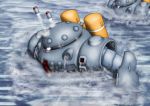  80s gundam gundam_0080 mecha missile no_humans ocean pinesea_(sankuri) robot water z&#039;gok z&#039;gok-e 