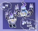  10s chandelure crossover fire ghost kirby kirby_(series) musical_note nintendo open_mouth pokemon pokemon_(game) pokemon_bw smile yellow_eyes 