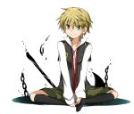  1boy aohane_riko child male_focus oz_vessalius pandora_hearts simple_background sitting solo white_background 