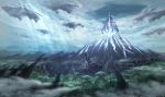  clouds final_fantasy final_fantasy_xiv floating_island highres official_art rock_formation scenery square_enix tree 
