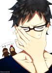  3boys curry_gohan glasses hat heart_pirates male_focus multiple_boys one_piece penguin_(one_piece) shachi_(one_piece) smile trafalgar_law v-neck 