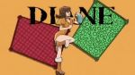  1girl animated animated_gif bodysuit boots breasts brown_eyes brown_hair cleavage dancing diane_(nanatsu_no_taizai) giantess large_breasts long_hair looking_at_viewer lowres nanatsu_no_taizai solo tattoo twintails 