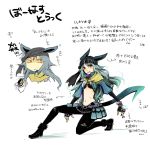  1girl animal_ears blue_hair lucario navel personification pokemon red_eyes skirt smile solo tail translation_request 