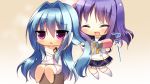  2girls blue_hair closed_eyes game_cg long_hair luluna magical_marriage_lunatics!! moonstone multiple_girls open_mouth purple_hair violet_eyes yamakaze_ran 