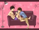  2boys barefoot briefs child couch feet indoors lamp male_focus mandaosu multiple_boys simple_background toes underwear yaoi 