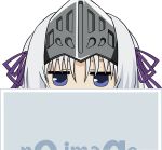  absurdres blue_eyes chibi eucliwood_hellscythe highres kore_wa_zombie_desu_ka? long_hair ribbon silver_hair staring vector_trace white_background white_hair 