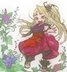  1girl blonde_hair female flower green_eyes hair_flower hair_ornament kid_icarus kid_icarus_uprising long_hair nachure nintendo open_mouth open_toe_shoes patterned_legwear ponytail sandals shoes solo yellow_eyes 