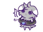  espurr no_humans pokemon ranyui_(yupipipi) simple_background solo translation_request violet_eyes white_background 