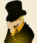  1boy artist_name formal hat hat_over_eyes male_focus odrichan one_piece sabo_(one_piece) solo suit top_hat 