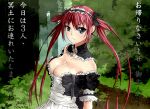 10s 1girl 2014 airi_(queen&#039;s_blade) blue_eyes breasts cleavage dated highres kkkowy0913 long_hair looking_at_viewer maid maid_headdress queen&#039;s_blade redhead solo translation_request very_long_hair 