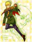  1boy 80s alternate_costume bernard_wiseman blonde_hair epaulettes gundam gundam_0080 kokuro-mion male_focus military military_uniform solo uniform 