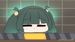 1girl akaoni_(zumt3548) animated_gif charging dark_green_hair long_hair qingyi_(zenless_zone_zero) twintails zenless_zone_zero