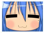  :3 blue_hair closed_eyes commercial face highres izumi_konata lucky_star transparent_background vector_trace wallpaper 