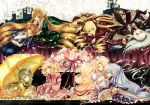  blonde_hair blue_eyes brown_hair dress drill_hair everyone flower green_eyes green_hair hairband heterochromia highres hina_ichigo kanaria kirakishou long_hair pink_hair purple_eyes purple_hair ribbon rozen_maiden shinku short_hair siblings silver_hair souseiseki suigintou suiseiseki twins umbrella very_long_hair wings yellow_eyes yuki_hikari 