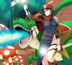  genderswap hat knife laser mario masao nintendo no_panties skull staff star super_mario_bros. sword thighs weapon yoshi 