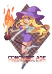  bf&#039;s_ok_farm bf._(sogogiching) blonde_hair blue_eyes boots fire gloves hat original staff witch_hat 