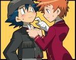  1boy 1girl amada blush couple formal hat hetero nozomi_(pokemon) pokemon pokemon_(anime) satoshi_(pokemon) suit 