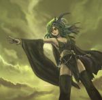  breasts cleavage final_fantasy final_fantasy_iv green green_eyes green_hair rydia solo t_jam thighhighs 