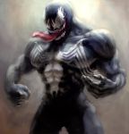  abs clenched_hand fang manly marvel muscle spider-man symbiote tongue venom_(marvel) yona 