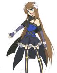  blue_eyes brown_hair cosplay elbow_gloves emil_castagnier emil_castagnier_(cosplay) flower gloves hair_ornament long_hair lowres marta_lualdi scarf smile tales_of_(series) tales_of_symphonia tales_of_symphonia_knight_of_ratatosk thighhighs 
