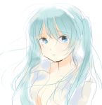 aqua_hair blue_hair hatsune_miku sketch tears twintails vocaloid yoshioka_mitsuko 