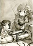  charlotte_e_yeager dated francesca_lucchini kisetsu mo monochrome multiple_girls sepia sketch strike_witches traditional_media 