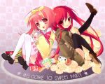  akihime_sumomo creator_connection crossover itou_noiji multiple_girls nanatsuiro_drops red_hair shakugan_no_shana shana thighhighs yuki-chan 