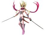  3d alternate_form aya_(oneechanbara) dual_wielding horns monster_girl official_art oneechanbara scarf sheath sword weapon 