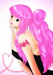  1girl alternate_hairstyle bangs bat_(symbol) one_piece perona pink_hair sleeveless solo tattoo umka_san 