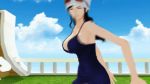  3d animated animated_gif bouncing_breasts breasts dancing large_breasts lowres nico_robin one_piece sunglasses 