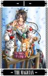  1girl bare_shoulders black_hair card earrings final_fantasy final_fantasy_x hair_over_one_eye jewelry lulu_(final_fantasy) mole necklace tarot 