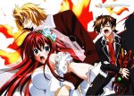  1girl 2boys absurdres brown_hair high_school_dxd highres multiple_boys open_mouth redhead rias_gremory tears 