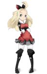  1girl ahoge bad_id bad_pixiv_id blonde_hair blue_eyes bravely_default:_flying_fairy bravely_default_(series) crossed_arms edea_lee hair_ribbon minnouu ribbon simple_background solo white_background 