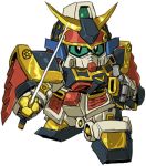  80s chibi gundam gundam_0080 gundam_alex looking_at_viewer mecha sd_gundam shou_(sho) sword weapon 