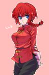  1girl blue_eyes braid breasts chinese_clothes genderswap large_breasts munster ranma-chan ranma_1/2 redhead saotome_ranma single_braid 