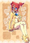  1girl artist_request blue_eyes breasts bumblebee dark_skin redhead sari_sumdac small_breasts thigh-highs transformers transformers_animated twintails 