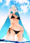  1girl ae_(alter-c) fate/grand_order fate/prototype fate/prototype:_fragments_of_blue_and_silver fate_(series) highres lancer_(fate/prototype_fragments) long_hair looking_at_viewer short_hair silver_hair solo very_long_hair water 