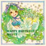  alternate_costume birthday donquixote_pirates flower graphite_(medium) green_hair harpy monet_(one_piece) monster_girl one_piece traditional_media wings 