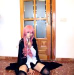 1girl absurdres cosplay highres legs photo pink_hair school_uniform tagme thighs zero_no_tsukaima 