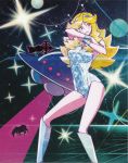  1girl blonde_hair boots honey_(space_dandy) long_hair official_art pink_eyes shes space_dandy tagme 