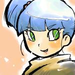  1girl blue_hair female green_eyes lowres rag_uralo sentou_mecha_xabungle solo upper_body 