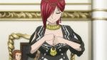  1girl animated animated_gif breasts cleavage erza_scarlet fairy_tail happy_(fairy_tail) large_breasts long_hair redhead 