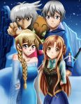  2boys 2girls anna_(frozen) arms_behind_back asuna_(sao) blonde_hair brown_eyes brown_hair cute elsa_(frozen) fairy frozen_(disney) kirito kuriboh sincity2100 snow sword_art_online tenjouin_asuka winged_kuriboh yu-gi-oh! yui_(sao) yuu-gi-ou_gx yuuki_juudai 